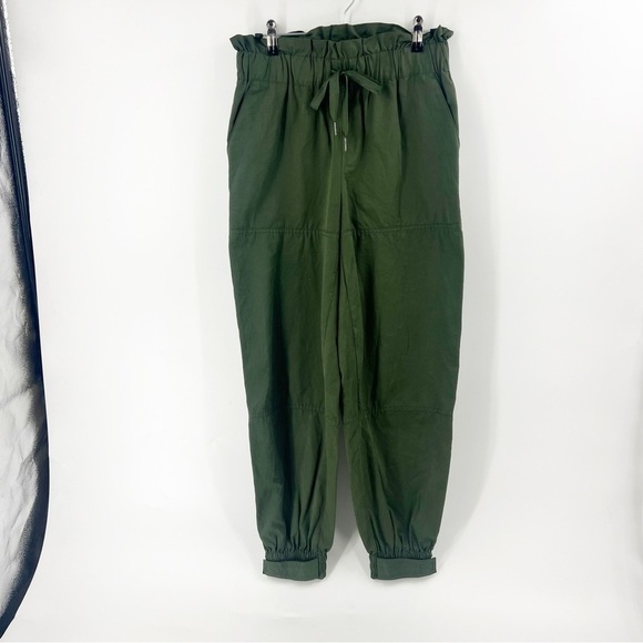 ✅ Urban Outfitters Evon Green High Waist Paperbag Jogger Pants Size S - Picture 2 of 11